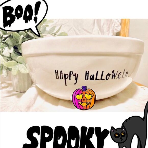 Rae Dunn Halloween Bowl Pumpkin Face Ceramic Mixing Bowl - Picture 11 of 11